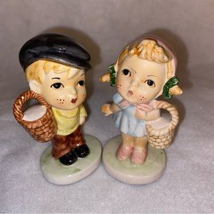 Vintage Magrou Figurine Pair Boy & Girl Made Portugal Hummel Like 4.5” Adorable